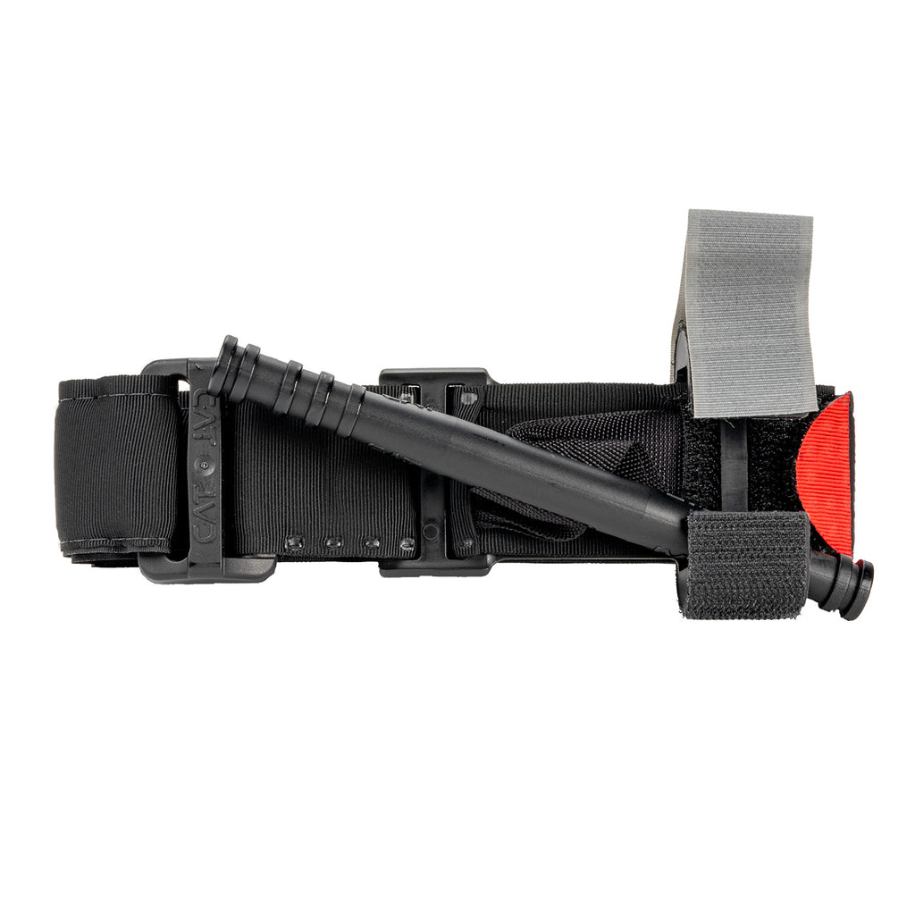 C-A-T Gen 7 Combat Application Tourniquet for bleeding control with windlass rod and red tip strap on white background